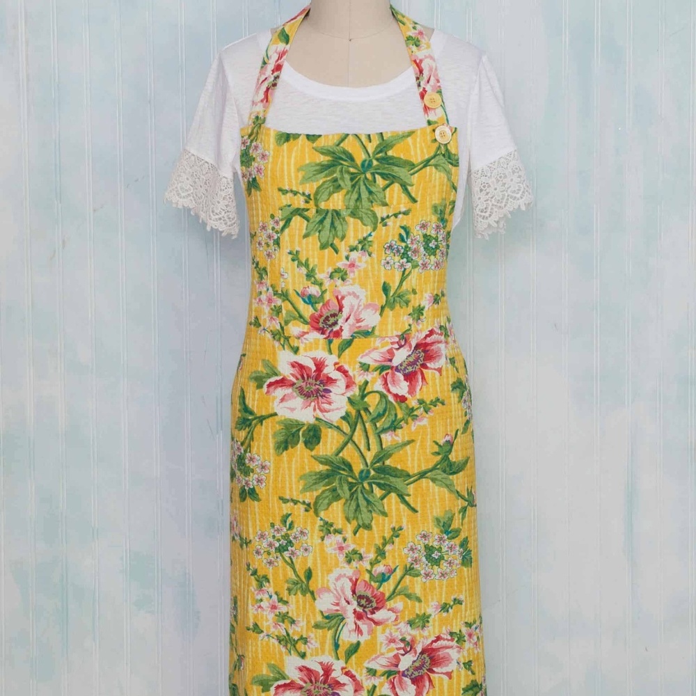 April Cornell Apron Water Lily O/S NWT Yellow